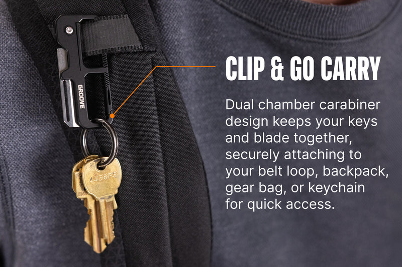 Groove® Carabiner Knife - Silver